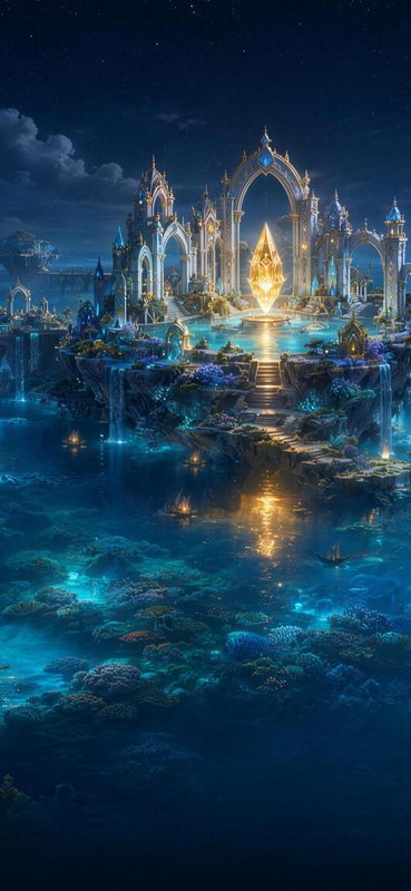 Azurel — The Bay of Reflections · 1440 × 3120