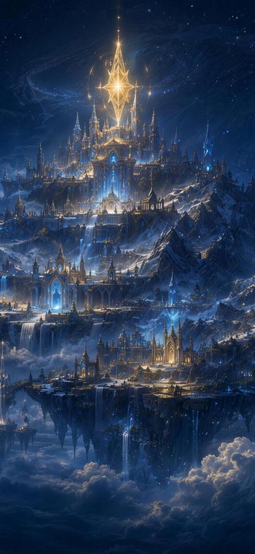 Crysolore — The Realm of Golden Frost · 1440 × 3120