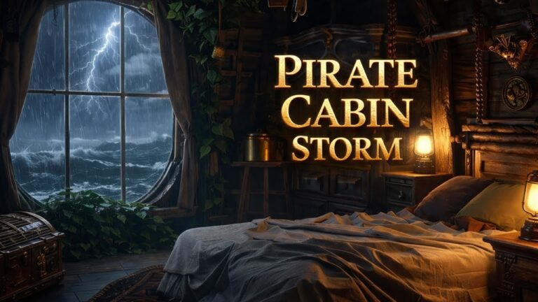 Navire Pirate dans la Tempête — Tonnerre & Vagues