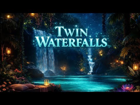 Deux Cascades au Paradis Tropical Nuit — Nature